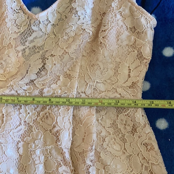 Forever 21 creamy / peachy dress with V neckline and low cut V back. Size Large - Picture 7 of 14